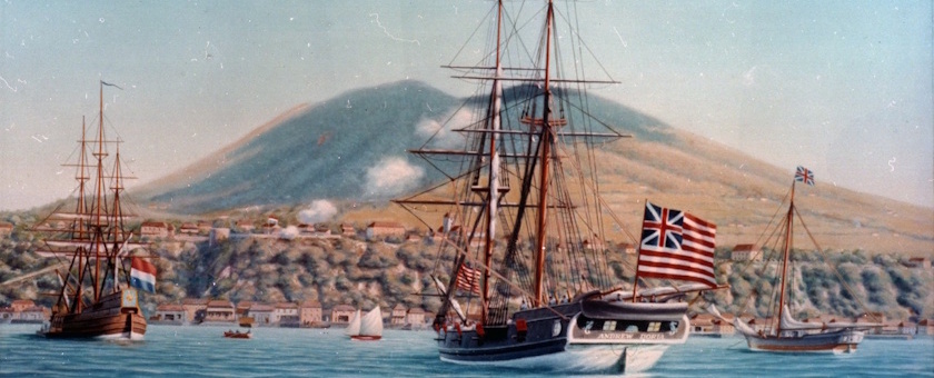 Illustration of the First Salute at Fort Oranje, Sint Eustatius